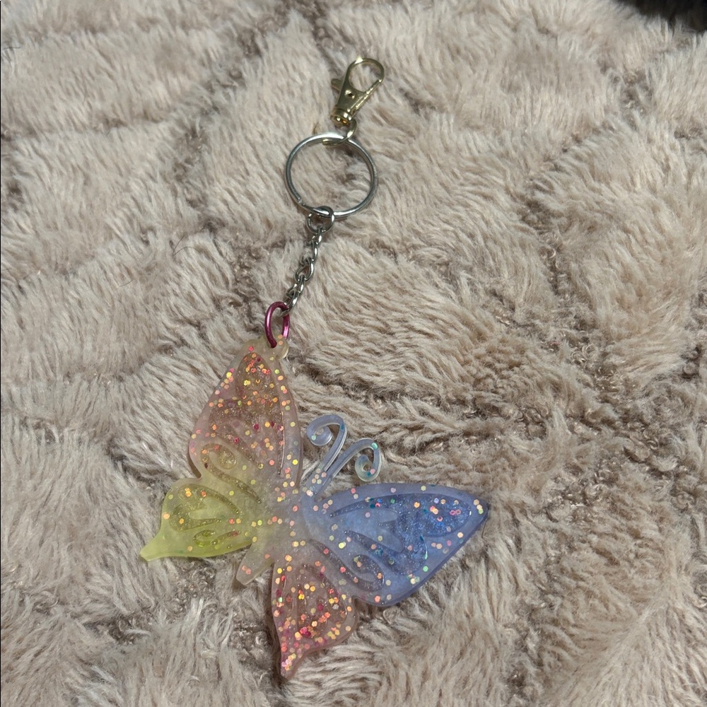 Colorful Butterfly Keychain (handmade) with lobster clasp